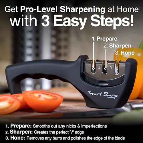 3-Stage Kitchen Knife Sharpener – Black