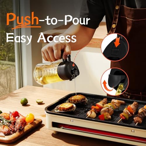 16oz Olive Oil Spray Bottle – 2-in-1 Dispenser, Black