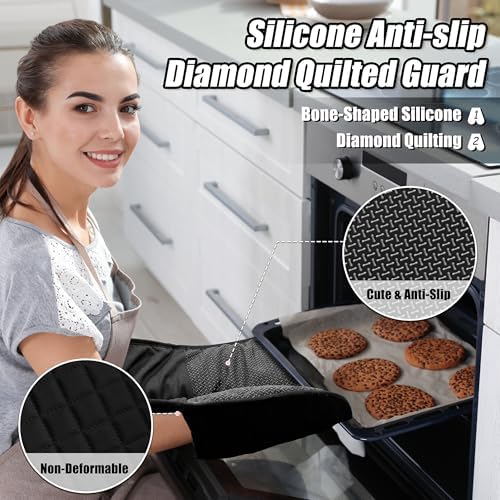 Heat Resistant Silicone Oven Gloves – Anti-Slip Cooking Mitts